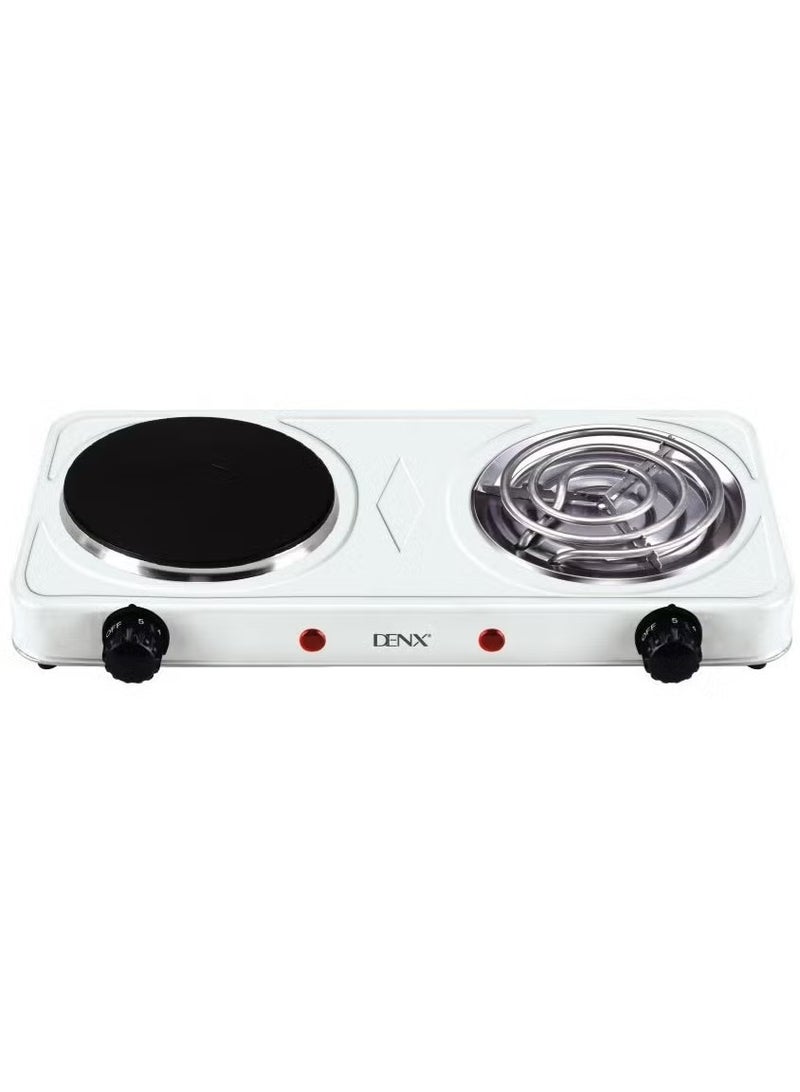 Denx Dual Hot Plate | Overheat protection | Cast Iron Heating Plate Portable Electric Hob with Temperature Control for Home, Camping & Caravan Cooking, Suitable For All Types Of Cookware 2000W - Image 5