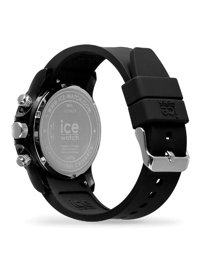 Ice Watch Ice-Watch Bewatch 025628 Men's Quartz Chronograph Watch, 41mm, Black Silicone, Blue Dial - Image 4