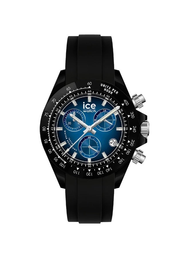Ice Watch Ice-Watch Bewatch 025628 Men's Quartz Chronograph Watch, 41mm, Black Silicone, Blue Dial - Image 1