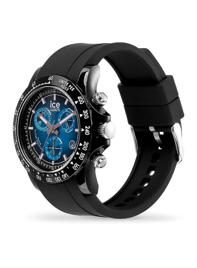 Ice Watch Ice-Watch Bewatch 025628 Men's Quartz Chronograph Watch, 41mm, Black Silicone, Blue Dial - Image 3