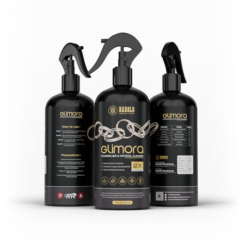 Harold Electricals Glimora Chandelier & Crystal Cleaner, 2X Shine Formula, 500ml, Rust Proof, Lavender Fragrance, Crystal Cleaner for Chandeliers, Wall Lights, Ceiling Fans, Hanging Lights, Pack of 1 - Image 3