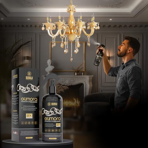 Harold Electricals Glimora Chandelier & Crystal Cleaner, 2X Shine Formula, 500ml, Rust Proof, Lavender Fragrance, Crystal Cleaner for Chandeliers, Wall Lights, Ceiling Fans, Hanging Lights, Pack of 1 - Image 2