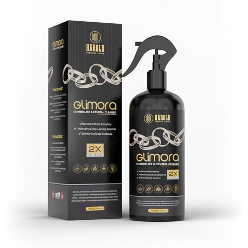 Harold Electricals Glimora Chandelier & Crystal Cleaner, 2X Shine Formula, 500ml, Rust Proof, Lavender Fragrance, Crystal Cleaner for Chandeliers, Wall Lights, Ceiling Fans, Hanging Lights, Pack of 1 - Image 1