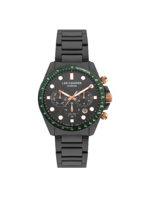 Lee Cooper LC07829.060 Men's Multi Function Display Watch & Metal Strap Gun