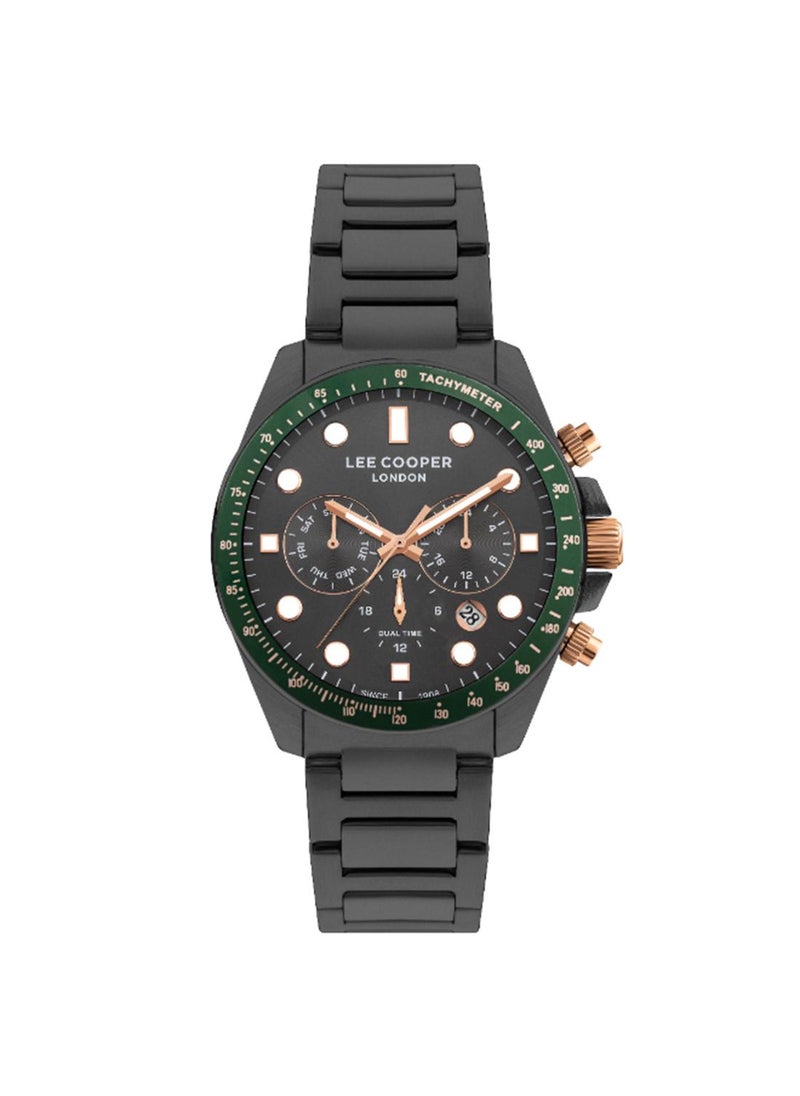 Lee Cooper LC07829.060 Men's Multi Function Display Watch & Metal Strap Gun