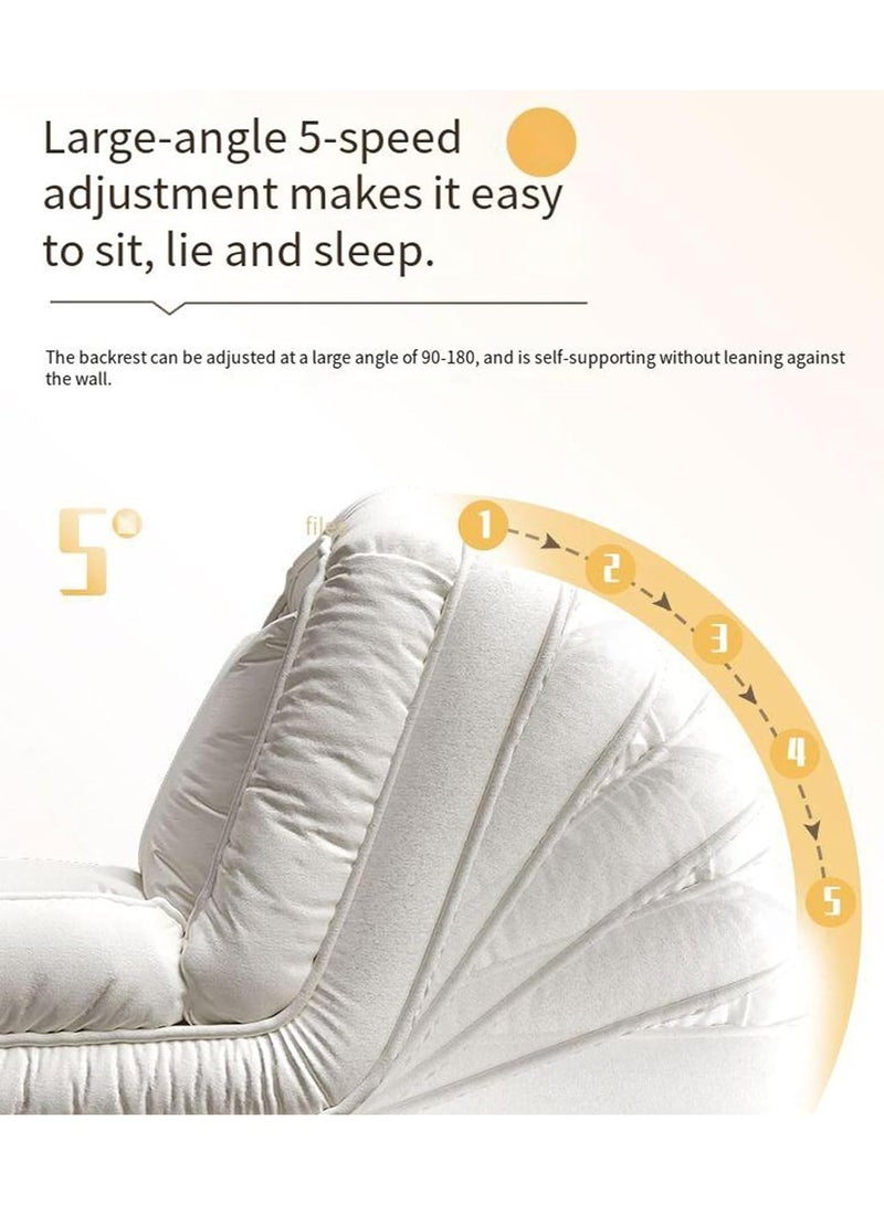 أريكة كسولة قابلة للطي وقابلة للتحويل مع تعديل على 5 مستويات، وحقيبة حبوب ناعمة مبطنة للبالغين - مثالية لغرفة النوم وغرفة المعيشة والمكتب - Image 3