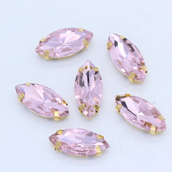 Wholesale horse eye crystal glass claw drill multi-specification hand-stitched claw drill DIY clothing wedding dress bag shoes accessories Shallow powder 