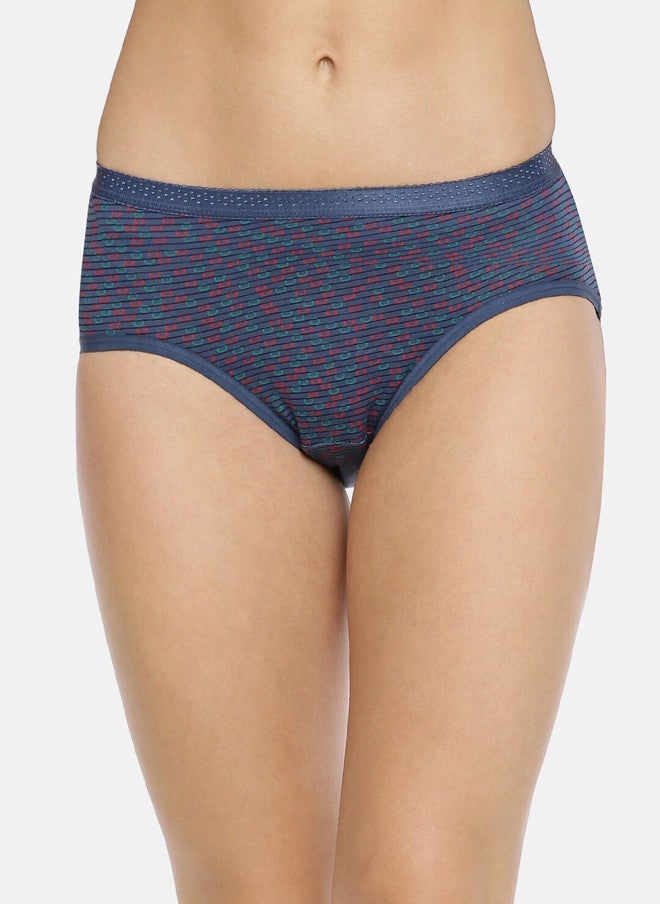 Red Rose RedRose Women Pack Of 3 Printed Hipster Briefs - Brown, Blue, and Green - Image 3