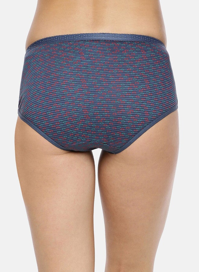 Red Rose RedRose Women Pack Of 3 Printed Hipster Briefs - Brown, Blue, and Green - Image 4