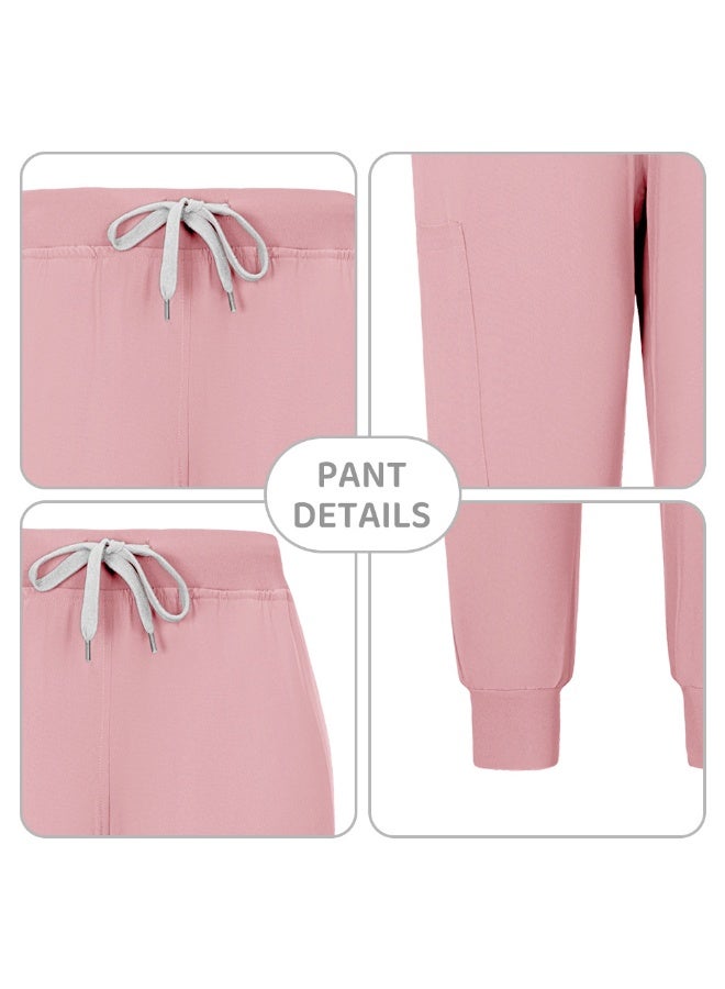 Loquat Womens Medical Scrubs Set Medical Uniform Set Pink - Image 4