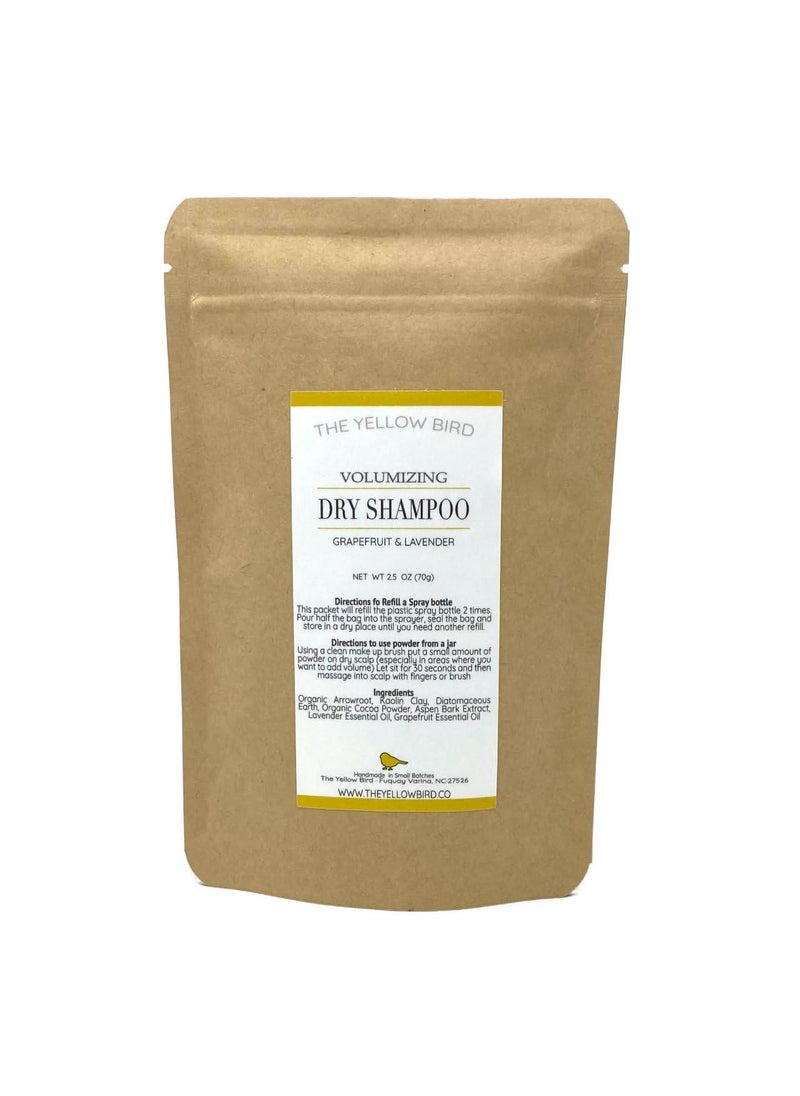 The Yellow Bird - Yellow Bird All Natural Dry Shampoo Powder Eco Friendly Refill Packet  Aerosol Free Talc Free Volumizing Powder for Light  Dark Hair - Image 1