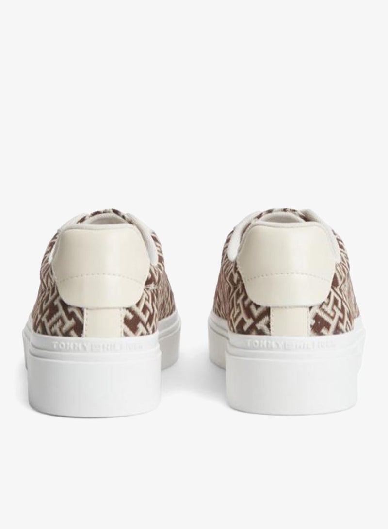 TOMMY HILFIGER Monogram Platform Textile Trainers - Image 4