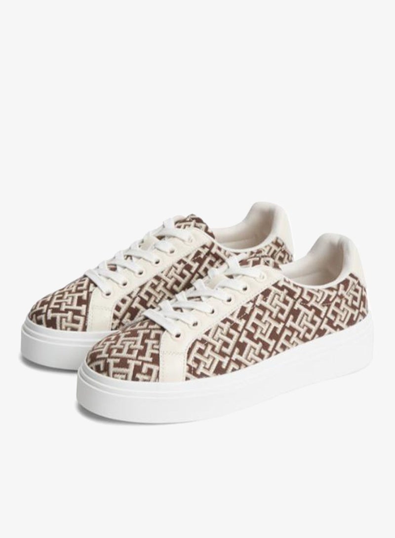 TOMMY HILFIGER Monogram Platform Textile Trainers - Image 3