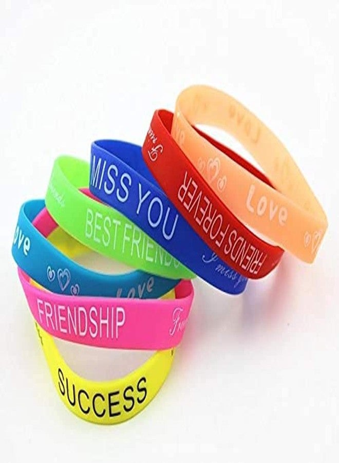 Tickles Silicone Friendship Band | Friendship Belt |Bracelet For Adult, Set of 24 (Color: Multicolor, Free Size) - Image 5