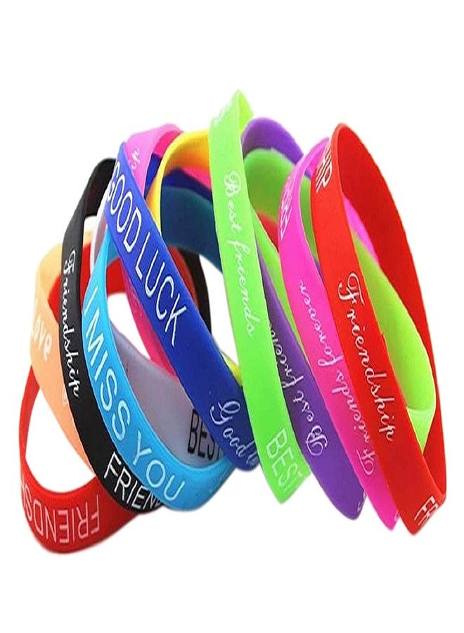 Tickles Silicone Friendship Band | Friendship Belt |Bracelet For Adult, Set of 24 (Color: Multicolor, Free Size) - Image 1