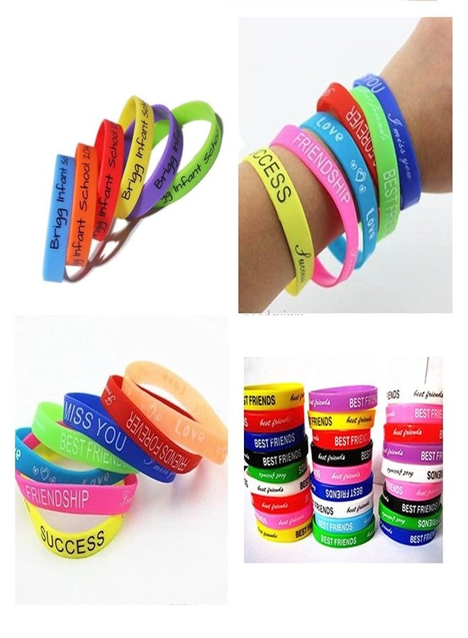 Tickles Silicone Friendship Band | Friendship Belt |Bracelet For Adult, Set of 24 (Color: Multicolor, Free Size) - Image 2