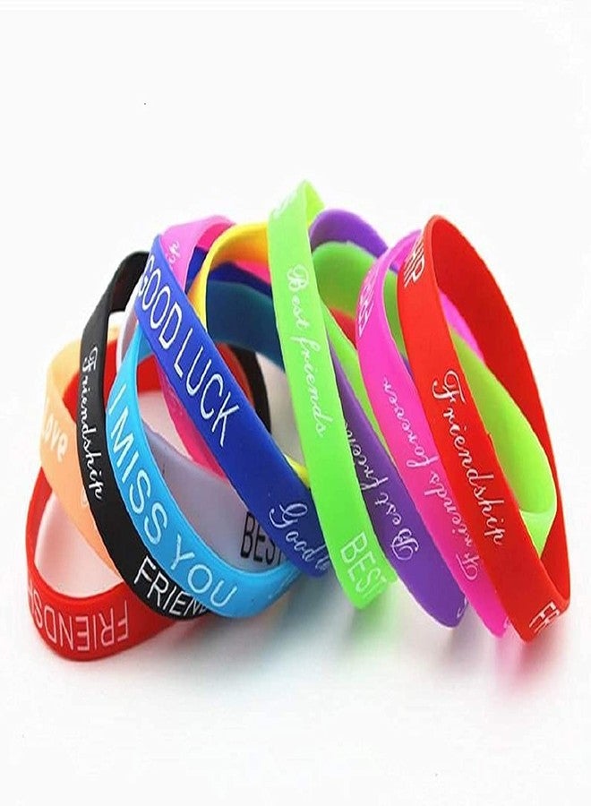 Tickles Silicone Friendship Band | Friendship Belt |Bracelet For Adult, Set of 24 (Color: Multicolor, Free Size) - Image 4