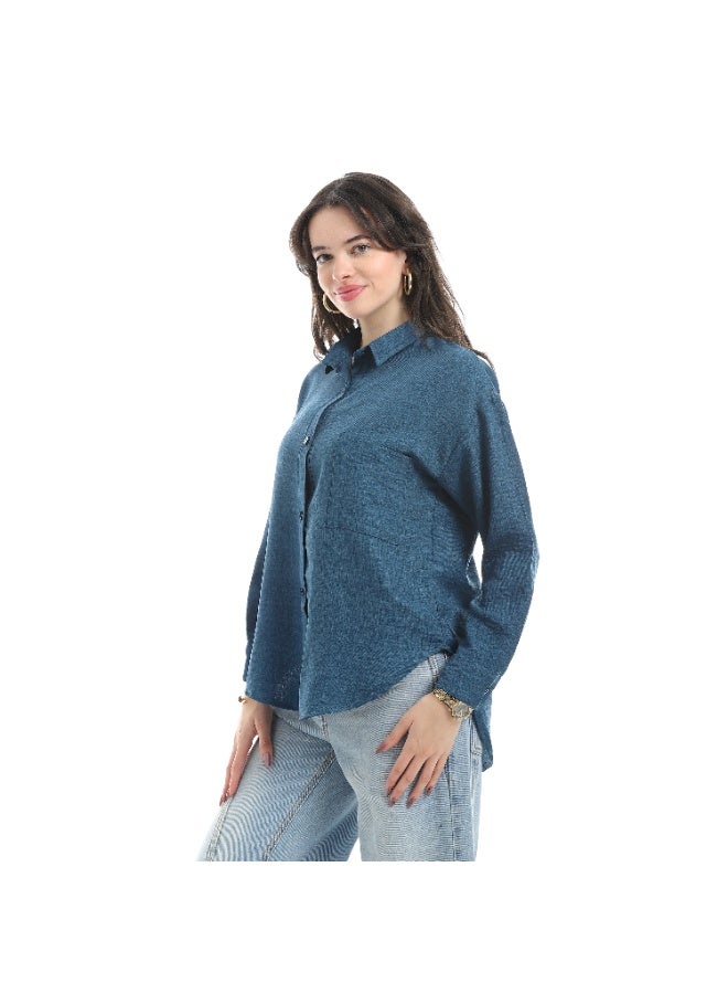 Master Jeans Classic Button-Down Shirt, Women's Long Sleeve, Relaxed Fit, Linen - Image 2