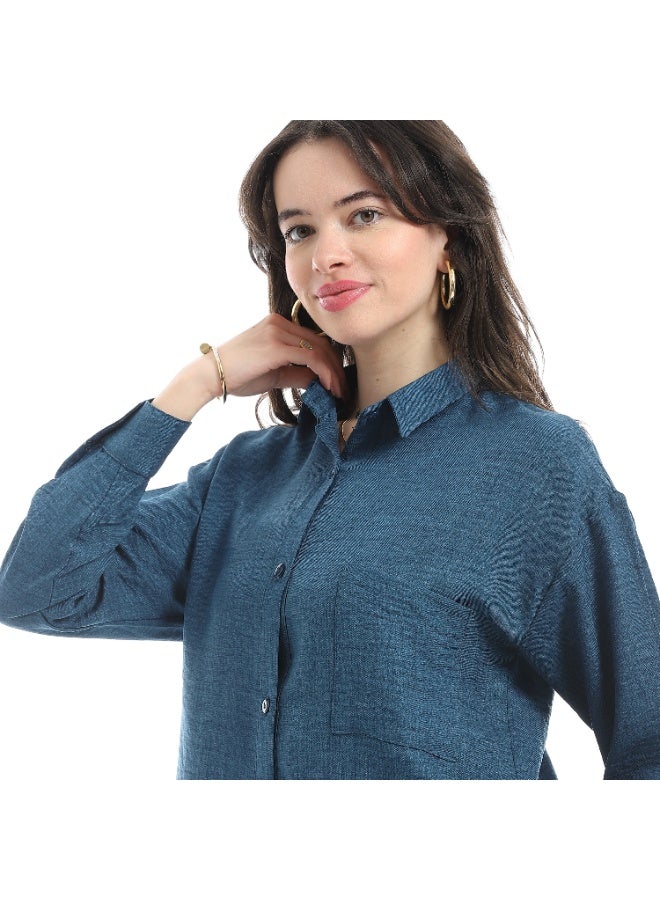 Master Jeans Classic Button-Down Shirt, Women's Long Sleeve, Relaxed Fit, Linen - Image 4