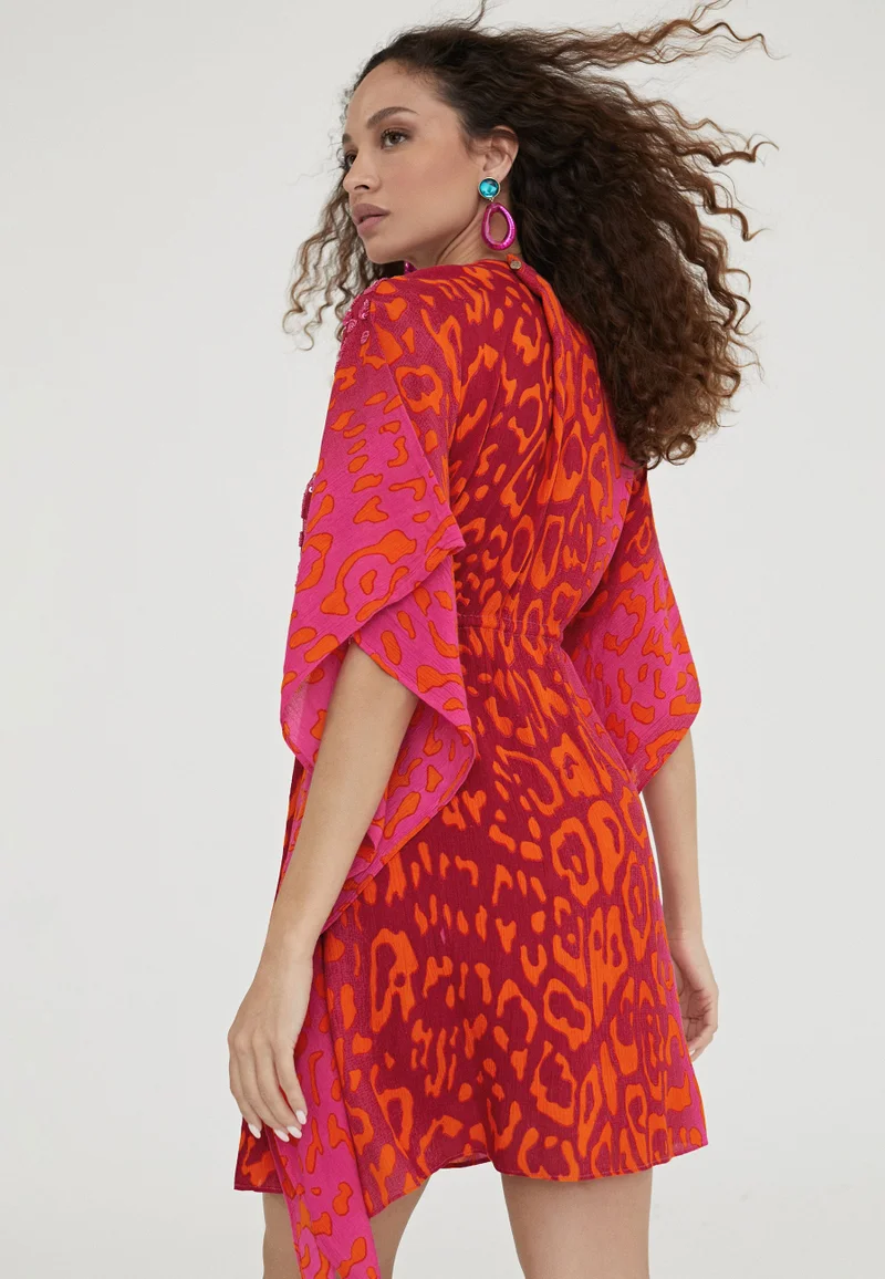 Lola Casademunt Short animal print caftan