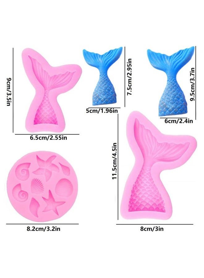SUNKOOL Mermaid Theme Cake Mold,Mermaid,Seashell,Coral,Starfish Silicone Mold Cupcake Toppers Mold for Candy,Chocolate,Fondant,Polymer Clay,Crafting Projects & Cake Decoration - Image 2