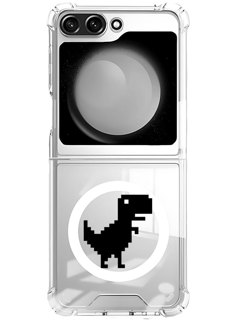 Theodor Magnetic Case for Samsung Galaxy Z Flip 6 Compatible with MagSafe Wireless Charging, Shockproof Phone Bumper Cover Offline Dino - Image 1