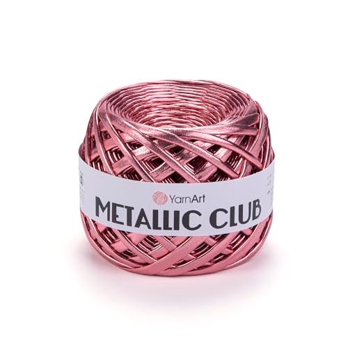 YarnArt Metallic Club Super Bulky T-Shirt 100% Polyester 6.35 oz / 180 gr, 60 yrds / 55 Meters, Shiny Colors, Handbag, Rug, Chic Night, Crochet Bag (8110) - Image 1