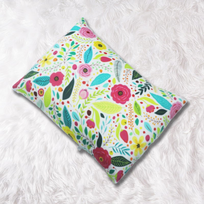Kradyl Kroft KRADYL KROFT Toddler Pillow with 100% Cotton Removable Cover - 20 X 15 Inches | Children Pillows | Baby Pillows - Umame Floral  - Image 5