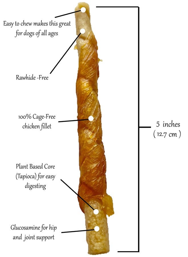 Rena's Recipe Chicken Twisty Sticks (8 oz) (Pack of 3) Rawhide Free Chicken Wrapped Soft Chews with Glucosamine for Joint Health - Image 3