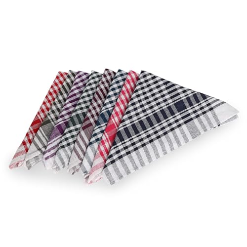 G1 G 1 Kitchen Duster Wet Dry Cotton Cleaning Cloth/Mop Dish Towels, Cotton Checkered Pattern, Set of 4, Multi-Colour, 16 x 24 Inch - Image 4