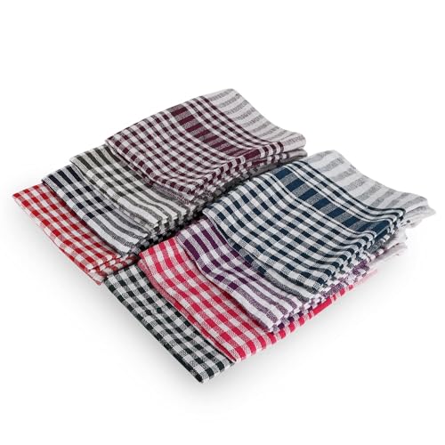 G1 G 1 Kitchen Duster Wet Dry Cotton Cleaning Cloth/Mop Dish Towels, Cotton Checkered Pattern, Set of 4, Multi-Colour, 16 x 24 Inch - Image 5