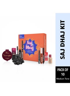 Blue Heaven Saj Dhaj Festive Makeup Kit For Women Natural Pack Of 10 Full Face Makeup Kit Medium Tone Combo 19G+26.3Ml  - Image 2