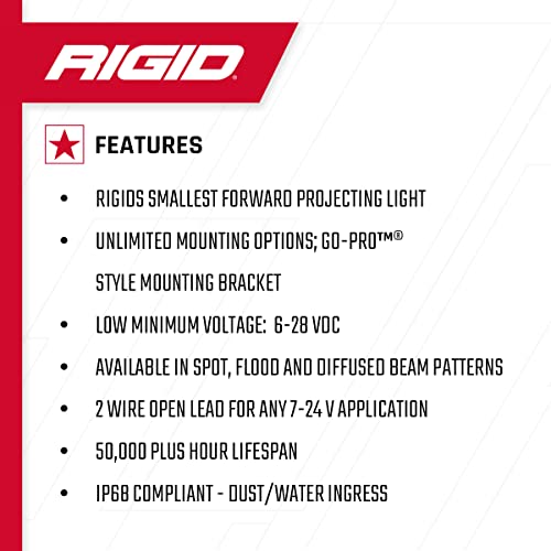 RIGID INDUSTRIES - Ignite LED Light, Spot Beam Pattern, Surface Mount, Black Housing | Single - Image 5