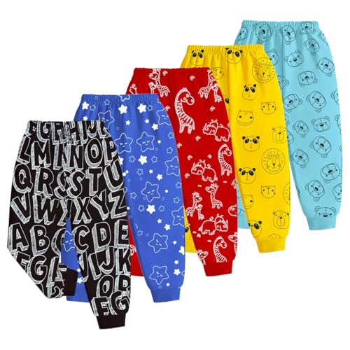 Kuchipoo Regular Fit Baby Boys and Baby Girls Mid Rise Pyjamas - Pack of 5 (Multicolor, 6-7 Years, PAJ-143) - Image 2