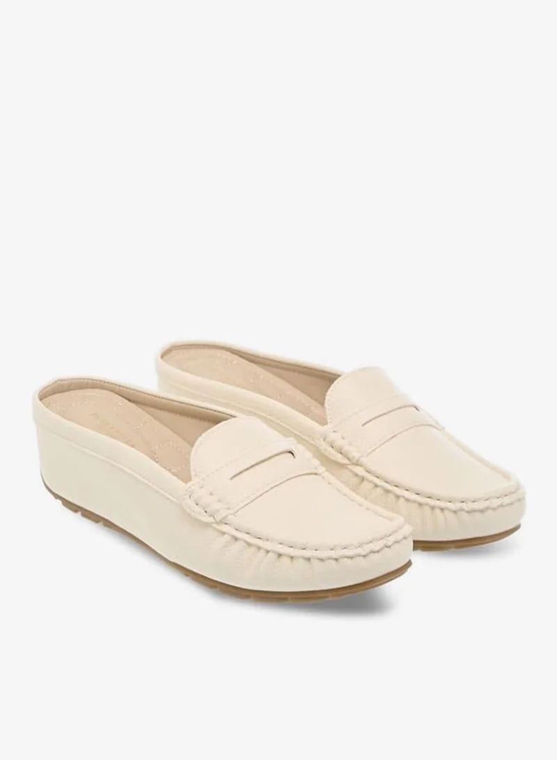 Flora Bella By Shoexpress CREAM Cutout Detail Slip-On Comfort Mules for Women | Best Price UAE