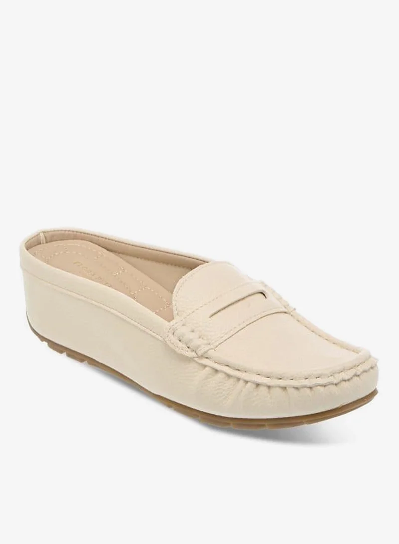Flora Bella By Shoexpress CREAM Cutout Detail Slip-On Comfort Mules for Women | Best Price UAE