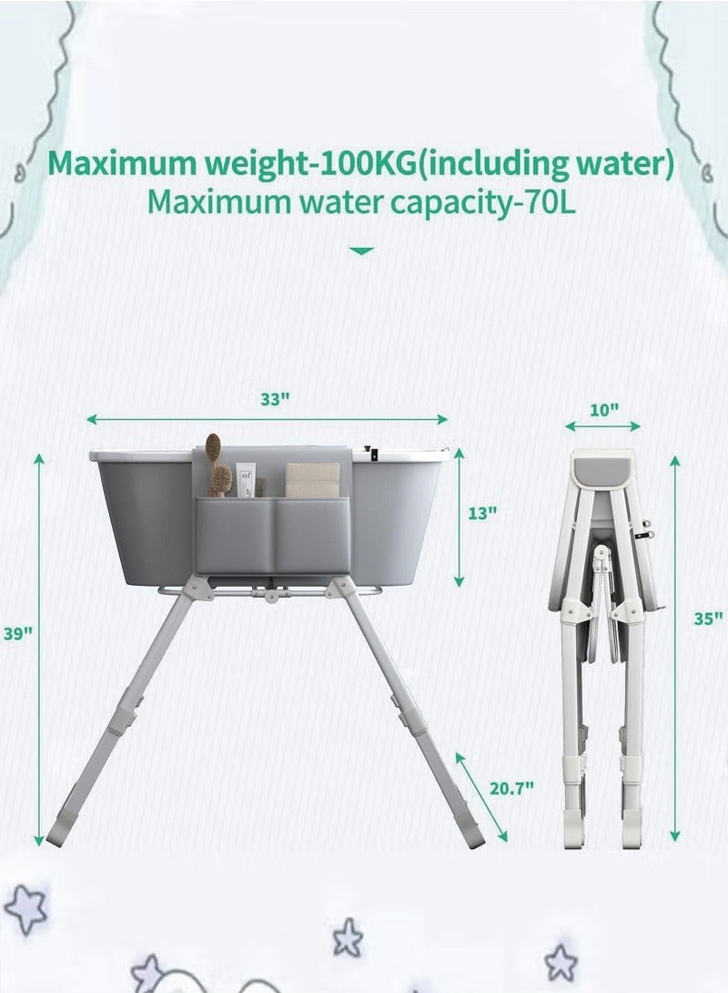 XiuWoo Pet Bathtub Dog Bathing Basin Collapsible Pet Bathing Stand Portable Dog Washing Station for Home Bathing - Image 5