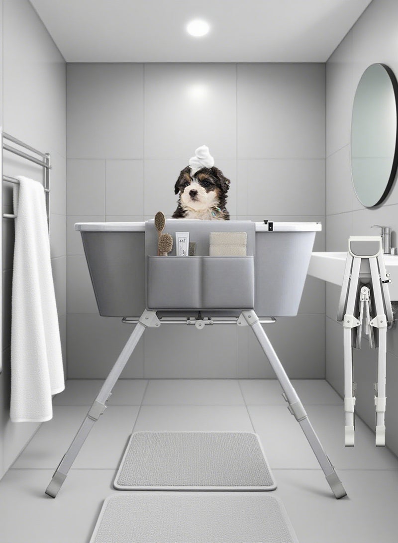 XiuWoo Pet Bathtub Dog Bathing Basin Collapsible Pet Bathing Stand Portable Dog Washing Station for Home Bathing - Image 1