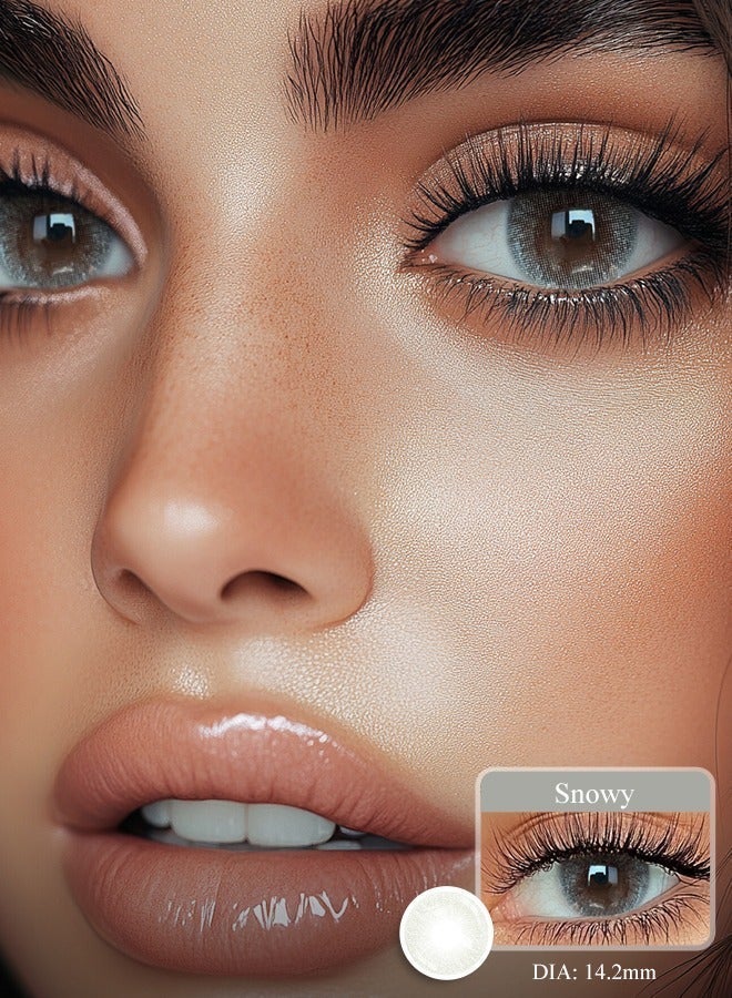 FreshLady Snowy Colored Contact Lenses 14.20mm – Yearly Disposable Natural Soft Cosmetic Lenses for Daily Wear & Makeup - Image 1