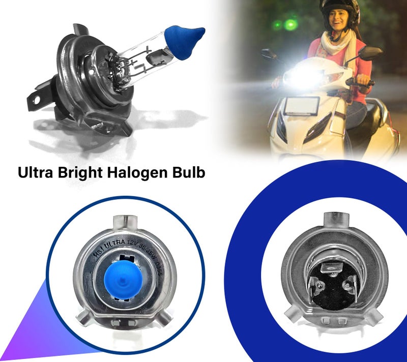Auto Pearl Halogen H4 Front Headlight Bulb 12V/35W Ultra Bright Compatible with HF Deluxe (Pack of 1) - Image 5