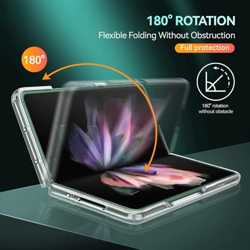 Tech Trendz TechTrendz for Samsung Galaxy Z Fold 7 Case Slim Fit Anti Yellowing Lightweight Camera Protective Ultra-Thin Hard PC Protective Crystal Case Back Cover for Samsung Galaxy Z Fold 7-Transparent - Image 5