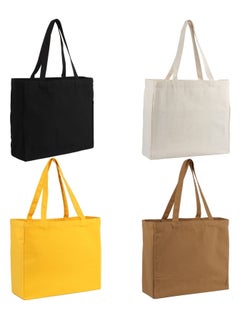 Women's Canvas Tote Bag For Crafts, DIYWomen's Canvas Tote Bag For Crafts, DIY Reusable Grocery Bag Shopping Bag Gift Bag (4 Pack) Reusable Grocery Bag Shopping Bag Gift Bag (4 Pack)
