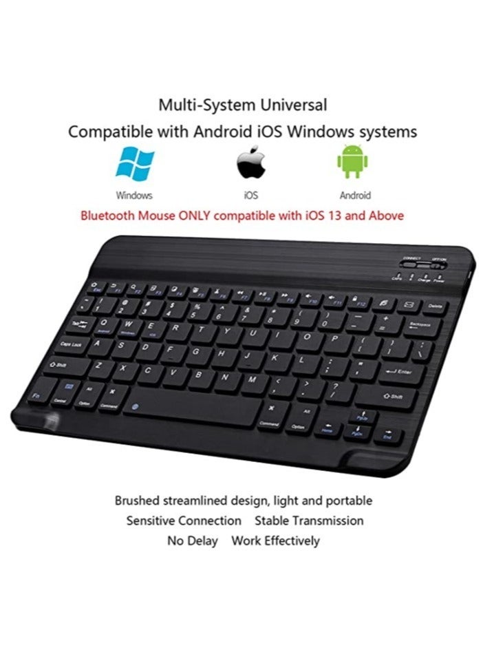 Arabic and English Bluetooth Keyboard and Mouse Combo, Ultra-Slim Portable Compact Wireless Mouse Keyboard Set for IOS Android Windows Tablet Phone iPhone iPad Pro Air Mini (Black) - Image 3