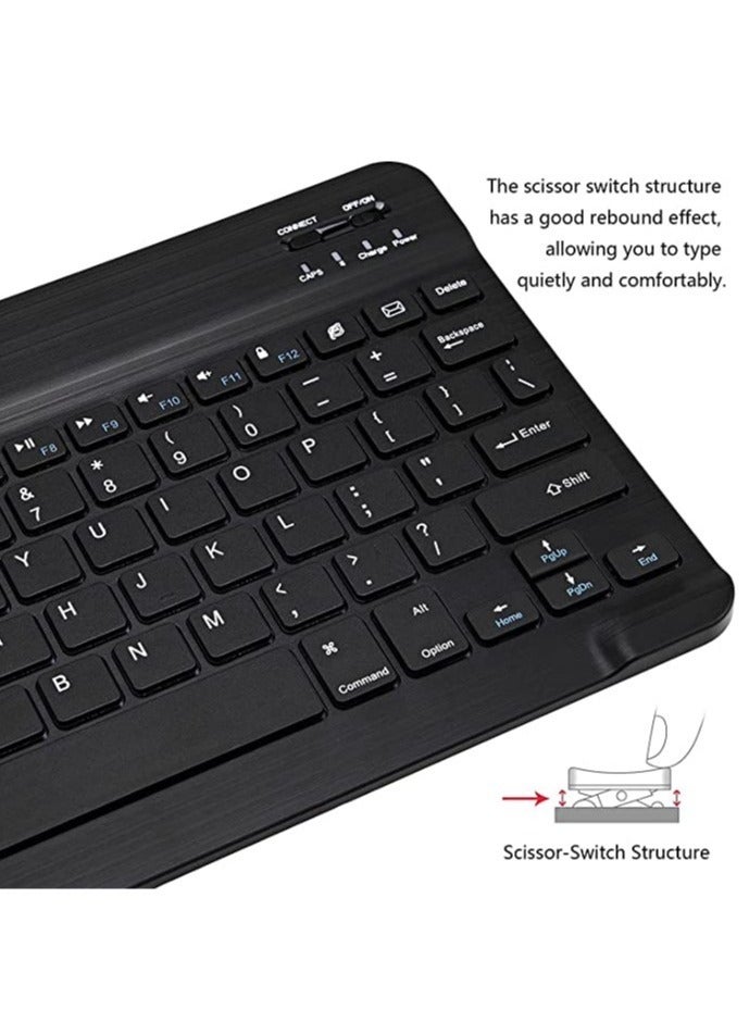 Arabic and English Bluetooth Keyboard and Mouse Combo, Ultra-Slim Portable Compact Wireless Mouse Keyboard Set for IOS Android Windows Tablet Phone iPhone iPad Pro Air Mini (Black) - Image 4