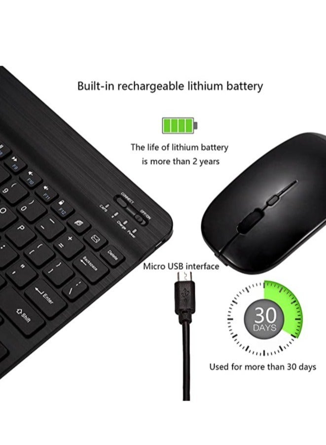 Arabic and English Bluetooth Keyboard and Mouse Combo, Ultra-Slim Portable Compact Wireless Mouse Keyboard Set for IOS Android Windows Tablet Phone iPhone iPad Pro Air Mini (Black) - Image 5