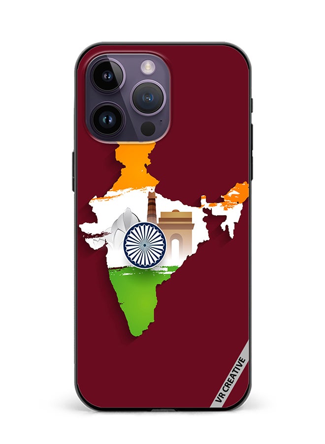 VR CREATIVE Protective Case Cover For Apple iPhone 16 Pro India Map Design Multicolour - Image 1