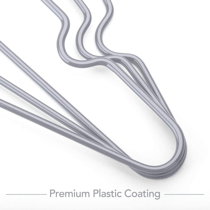 HOUSE DAY 20-Pack Metal & Plastic Hangers - Heavy Duty Anti-Slip for Shirt & Coat - Image 2