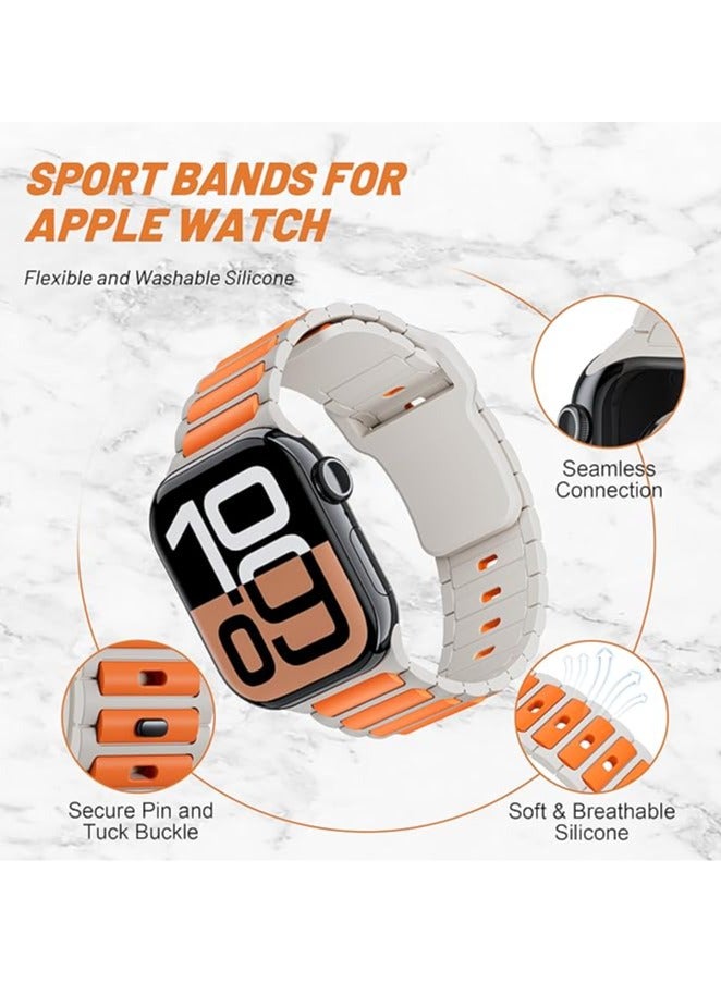 سوار ساعة رياضي متين وقوي مصمم لساعة أبل الترا 1/2/3 49 مم 46 مم 45 مم 44 مم 42 مم حزام سيليكون ناعم مزدوج اللون لسلسلة أي وتش أصدار11 10 9 8 7 6 5 4 3 2 1 للرجال والنساء - Image 2