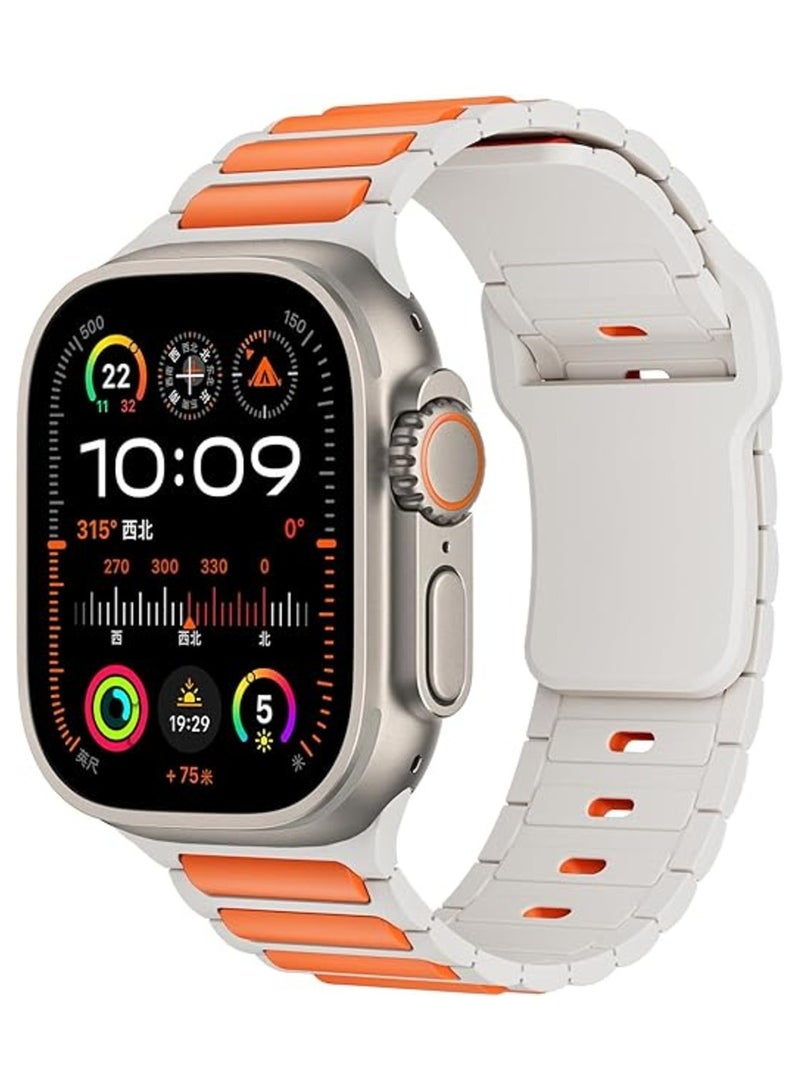 سوار ساعة رياضي متين وقوي مصمم لساعة أبل الترا 1/2/3 49 مم 46 مم 45 مم 44 مم 42 مم حزام سيليكون ناعم مزدوج اللون لسلسلة أي وتش أصدار11 10 9 8 7 6 5 4 3 2 1 للرجال والنساء - Image 1