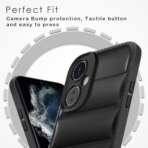 KARWAN® Puffer Edition Silicone Case Cover for Oneplus Nord CE3 Lite | Scratch Resistance Mobile Cover, Camera Protection Case Compatible with Black - Image 2